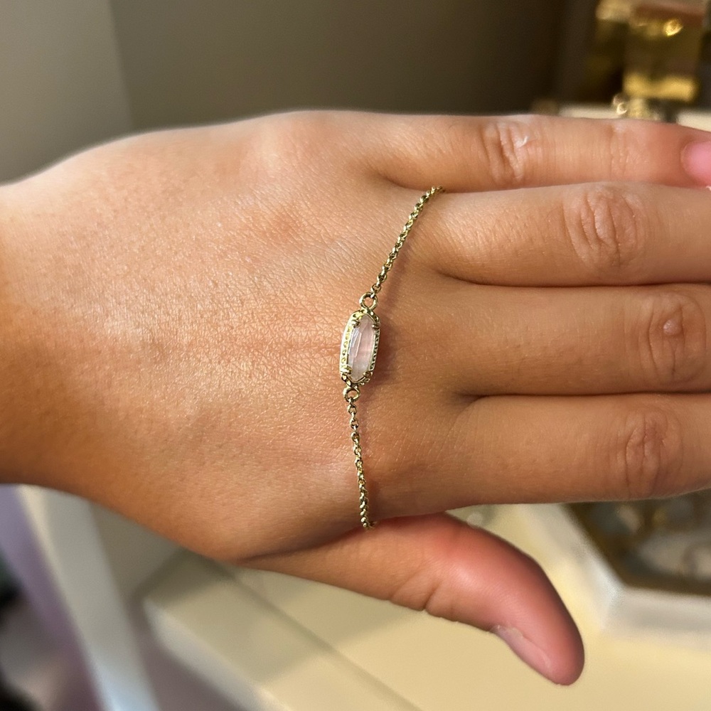 Kendra Scott pink + gold bracelet